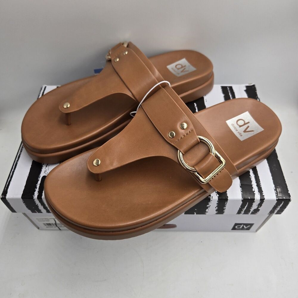 Dolce Vita Women's Footbed Sandal US Size 9 Tan Ulani New In Box Light Brown